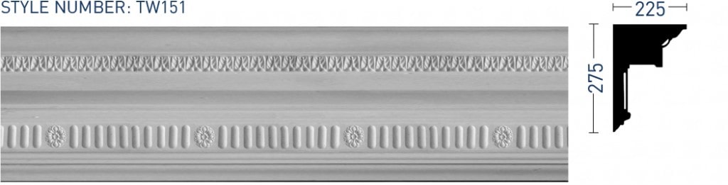 Enriched Cornice TW151 - Thomas & Wilson London Cornicing Coving Plasterwork